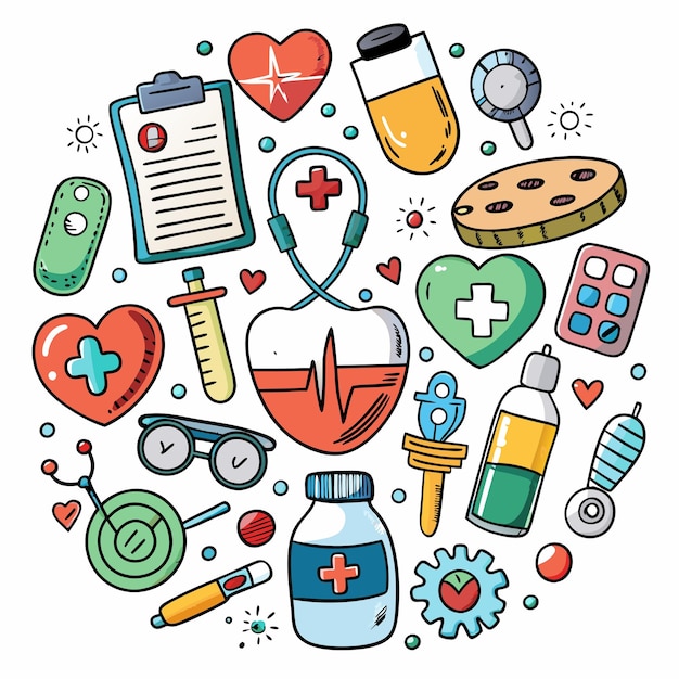 Vector healthcare and medical icons set vector