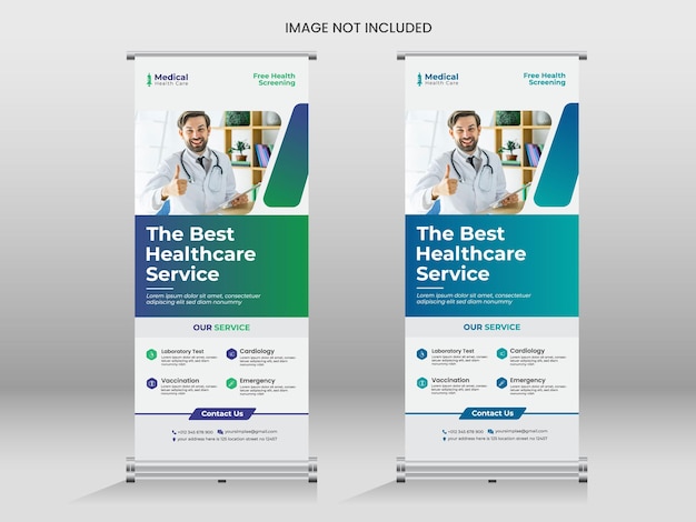 Healthcare and medical roll up banner template