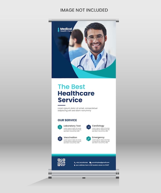 Healthcare and medical roll up banner template