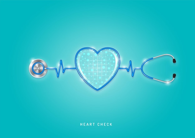 Healthcare and medical stethoscope shape heart and checkup all organs for good health