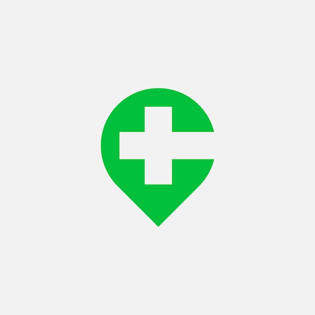 Healthcare pin logo and icon vector