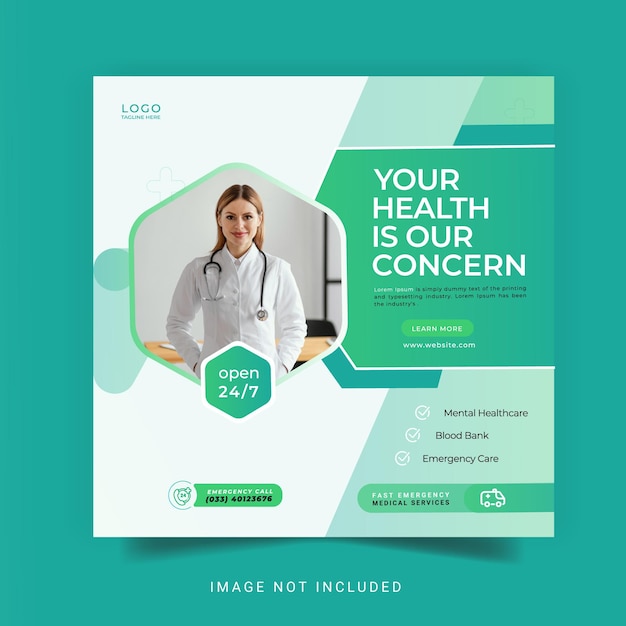 Healthcare social media and Instagram post banner