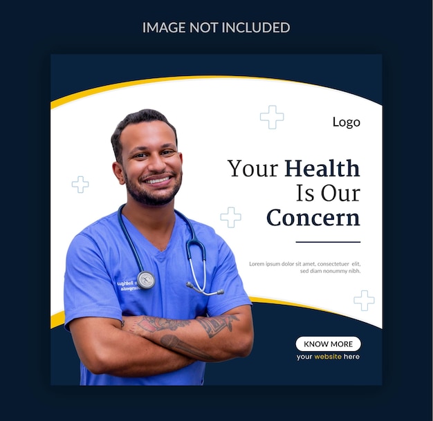 Healthcare social media post and instagram post template