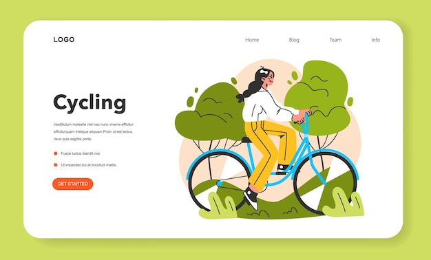 Healthy and active lifestyle web banner or landing page