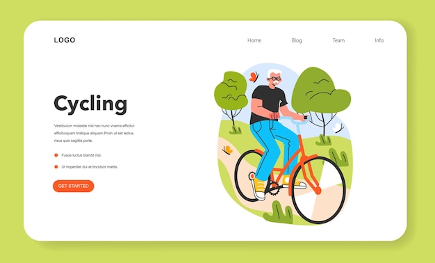 Healthy and active lifestyle web banner or landing page