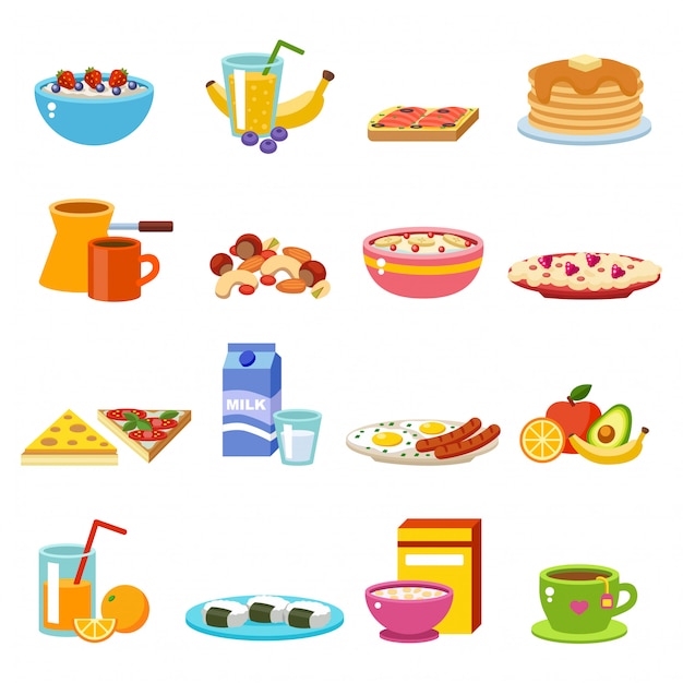 Healthy breakfast food vector.