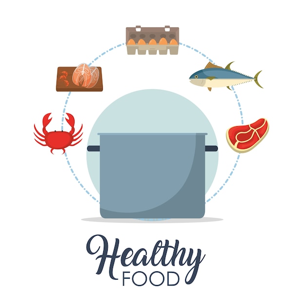 Vector healthy and delicious seafood cartoons 