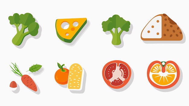 Vector healthy diet and nutrition icon flat vector isolated