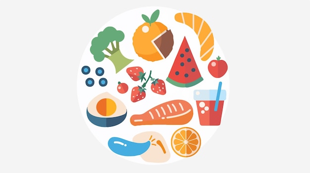 Vector healthy diet and nutrition icon flat vector isolated