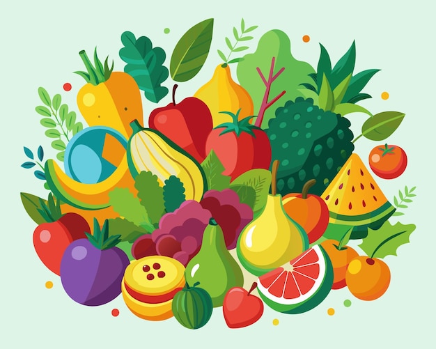 Healthy Eating Fruit Vector illustration