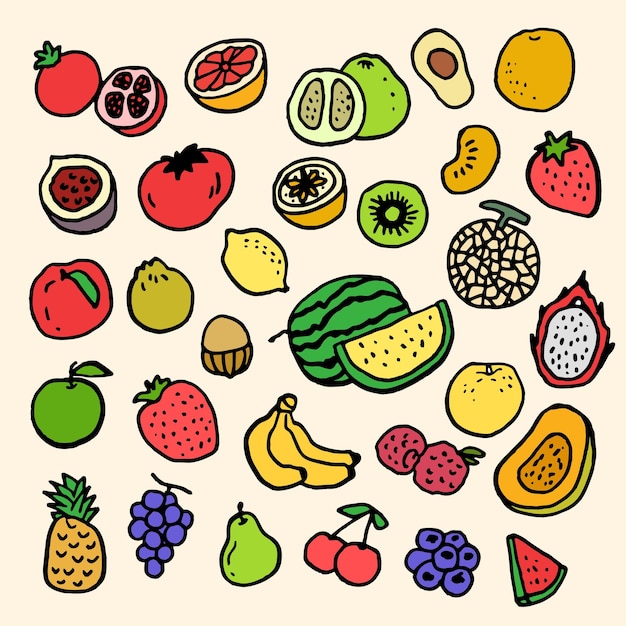 Healthy food concept Colorful big collection with fruits and vegetables