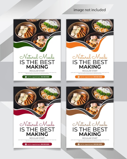 Healthy food flyer design and restaurant food menu poster design template