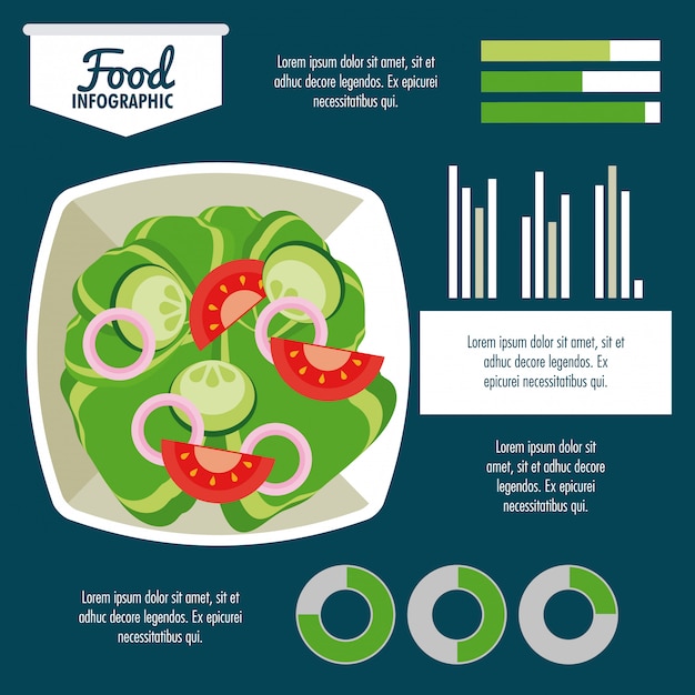 Healthy food infographic colorful design 