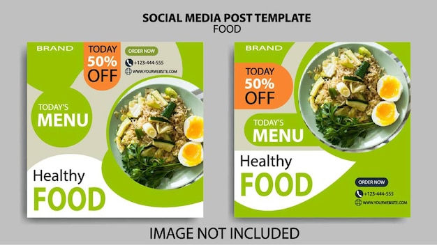 Vector healthy food instagram social media template