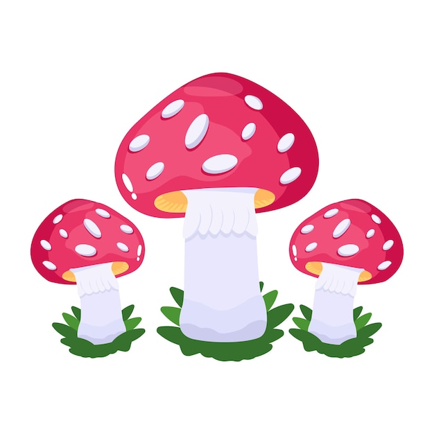 Healthy food an isometric icon of mushrooms