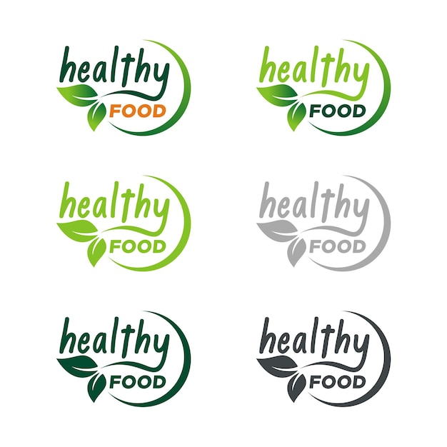 healthy food label vector