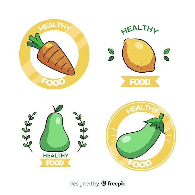 Healthy food logo collection