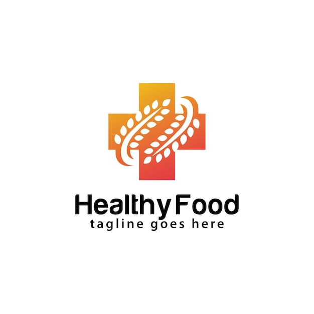 Healthy food logo design template