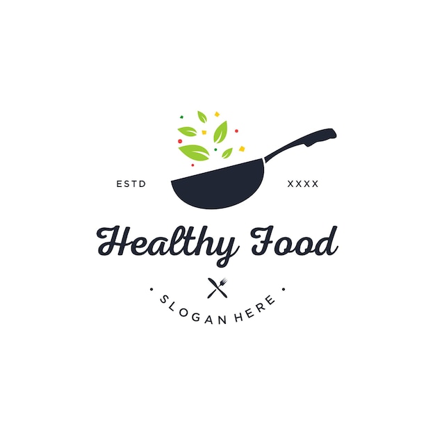 Healthy food Logo design vector illustration