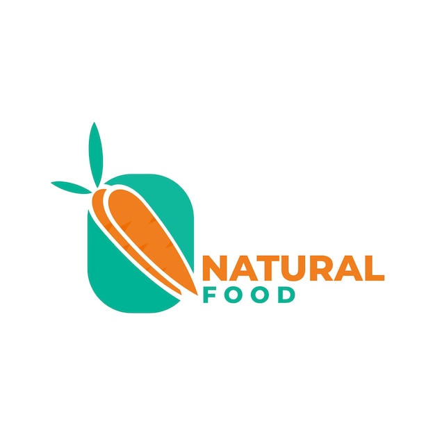 Healthy food logo symbolized by carrot