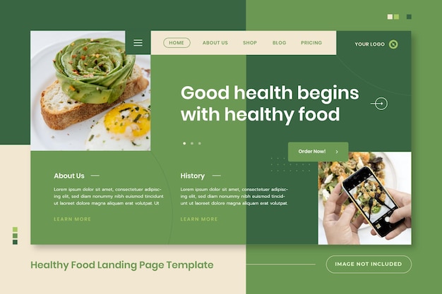 Healthy Food Menu Business Landing Page Template