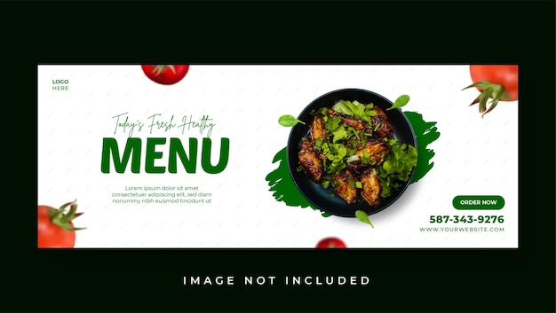 Healthy Food menu promotion facebook cover banner template