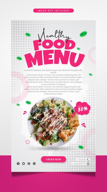 Healthy food menu social media post story banner template