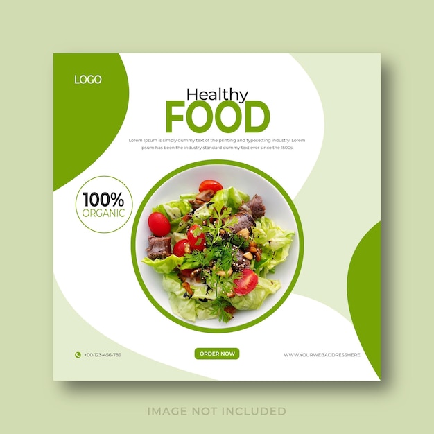 Healthy food menu social media post template