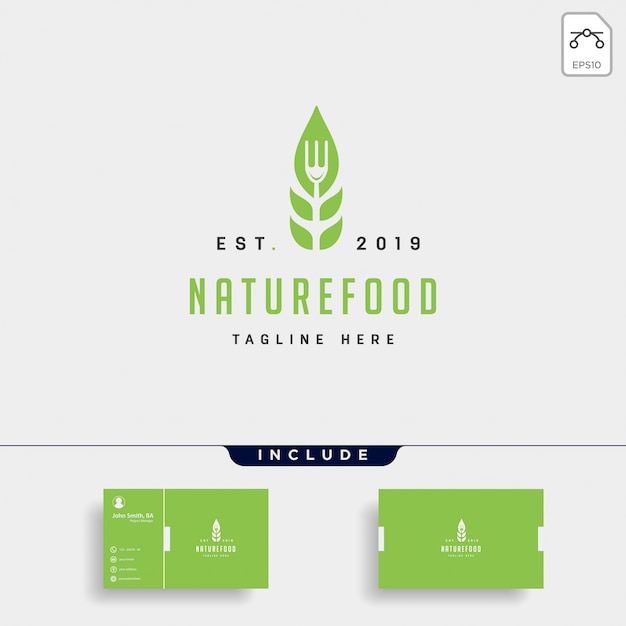 Healthy food nature simple flat logo 