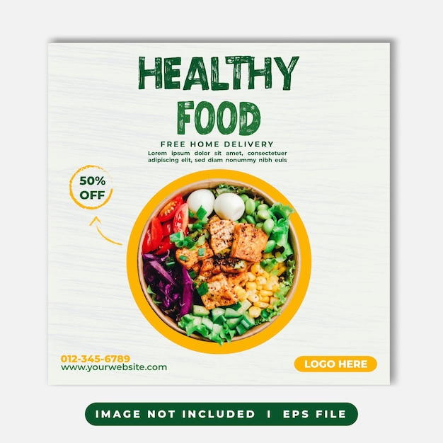 Healthy Food Promotion Social Media Design Template