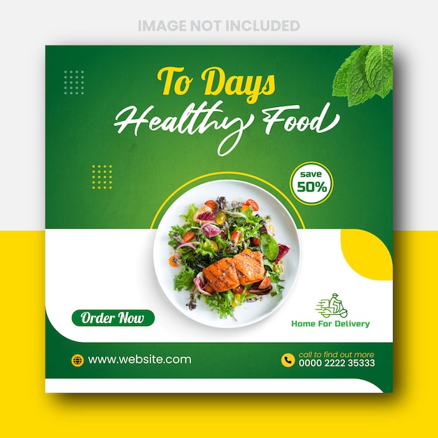 Healthy food and promotional vegetable social media banner Instagram post design template