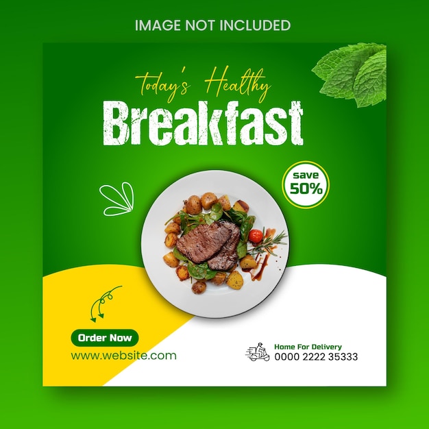 Healthy food and promotional vegetable social media banner Instagram post design template