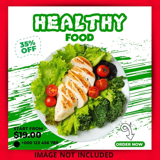 healthy food social media banner post design template