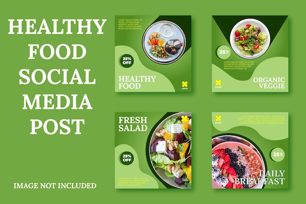 Vector healthy food social media post