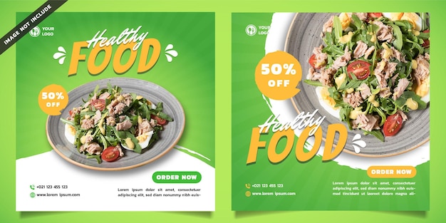 Healthy food social media template