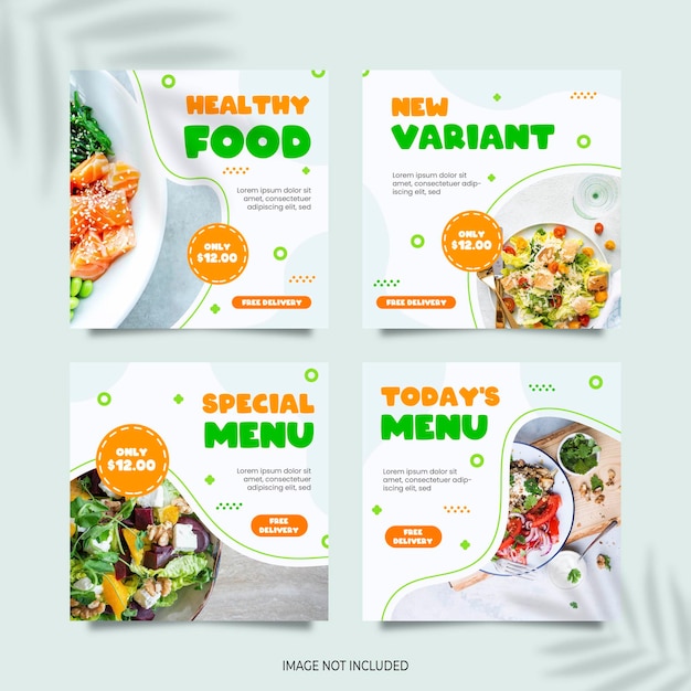 Healthy food social media template