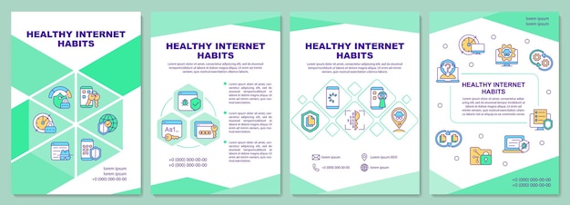 Healthy internet habits tips brochure template