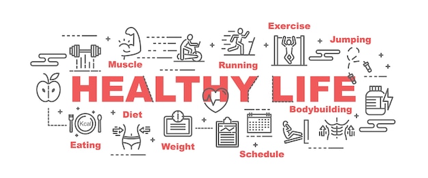 Healthy life banner