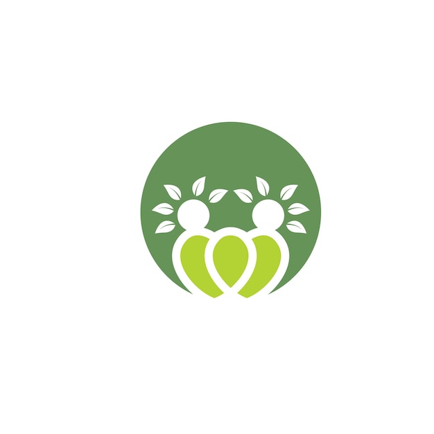 Healthy Life people leaf vector icon concept