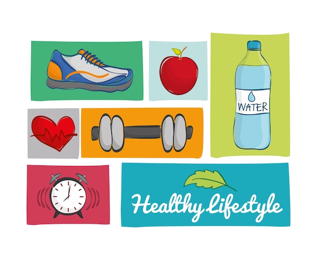 Healthy lifestyle concept with icon design, vector illustration 10 eps graphic.