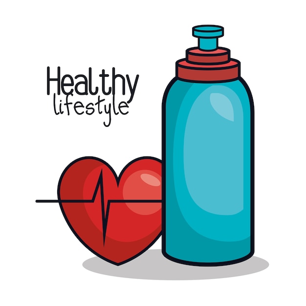 healthy lifestyle flat icons vector illustration design