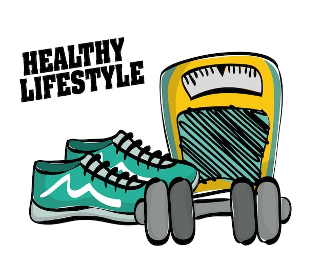 Healthy lifestyle icon concept with icon design