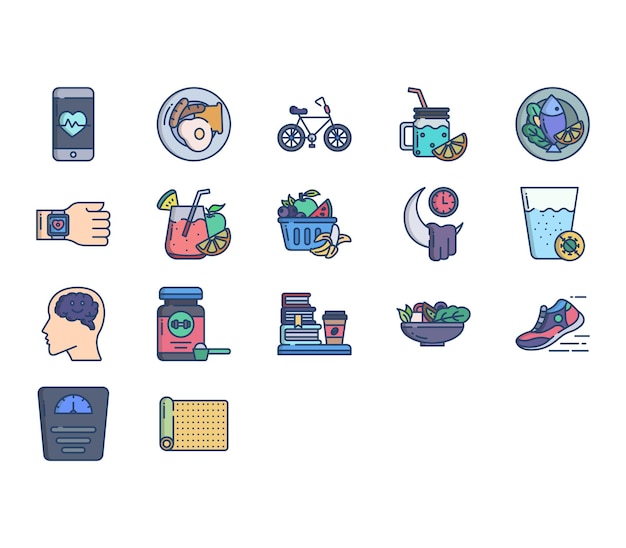 Healthy Lifestyle icon set