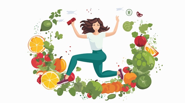 Vector healthy lifestyle vector illustration with white background