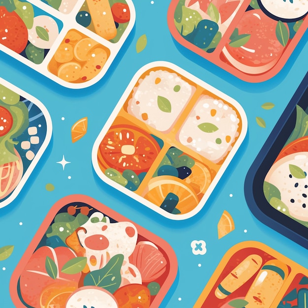 Vector healthy lunch ideas for school poster