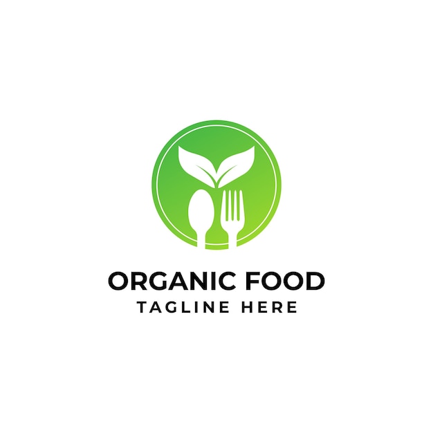 Healthy Organic eco vegetarian food Logo design vector template