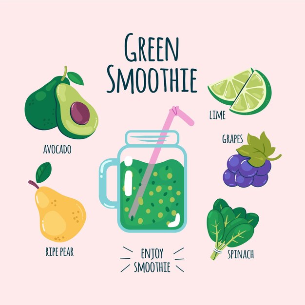 Vector healthy smoothie recipe