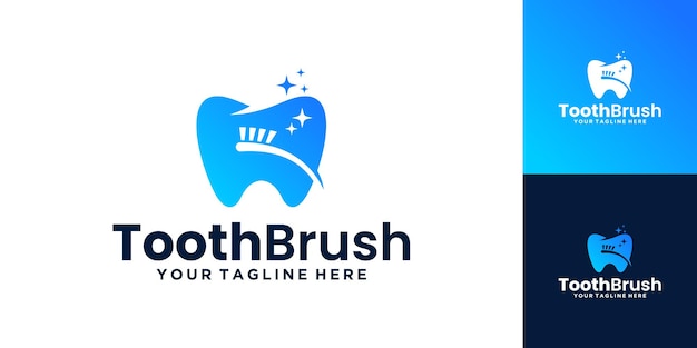 Healthy teeth logo with toothbrush