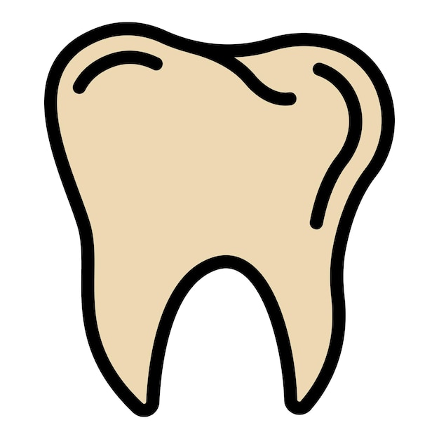 Healthy tooth icon Outline healthy tooth vector icon color flat isolated