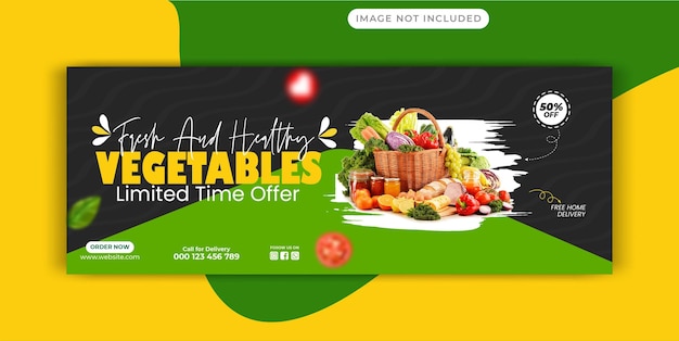 Healthy vegetable sale social media facebook cover design